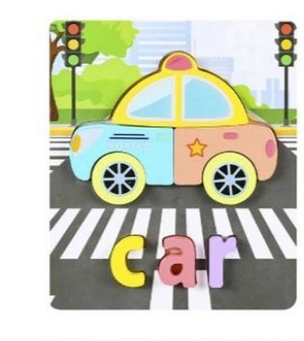 Extrokids 3d Wooden Puzzle Board - Car - EKT1873