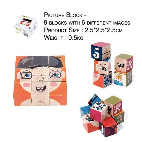 Extrokids Wooden Geometry Block Game Toy Block - EKT1896G