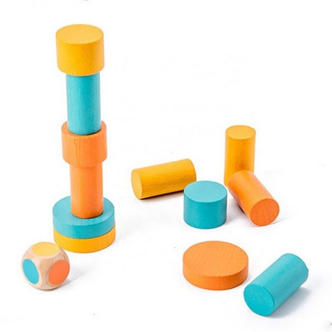 Extrokids Wooden Geometry Block Game Toy Stacking  - EKT1896O