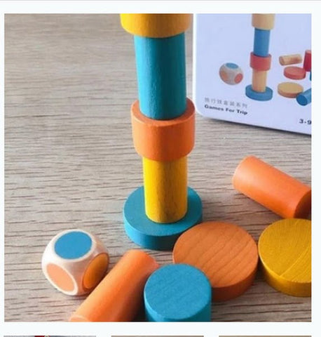 Extrokids Wooden Geometry Block Game Toy Stacking  - EKT1896O