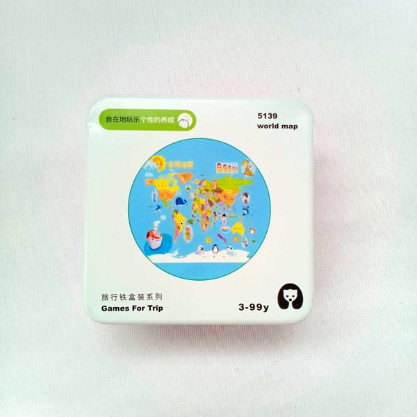 Extrokids Wooden Geometry Block Game Toy World Map - EKT1896R
