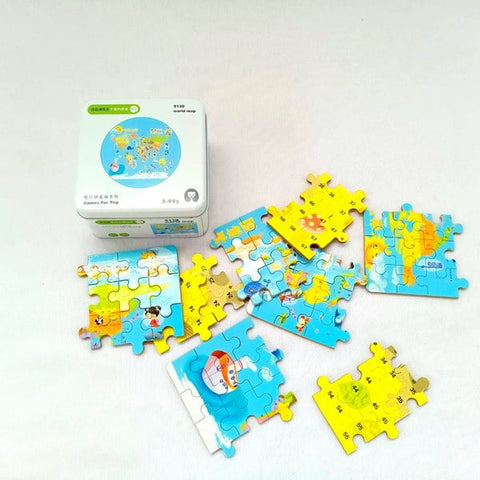 Extrokids Wooden Geometry Block Game Toy World Map - EKT1896R