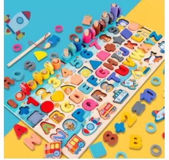 Extrokids educational montessori multifuntion seven in one traffic matching board  - EKT1898
