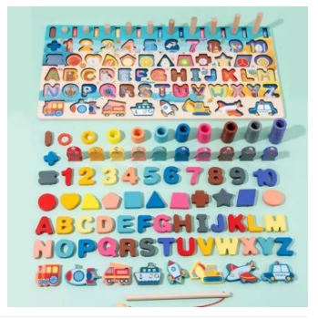 Extrokids educational montessori multifuntion seven in one traffic matching board  - EKT1898