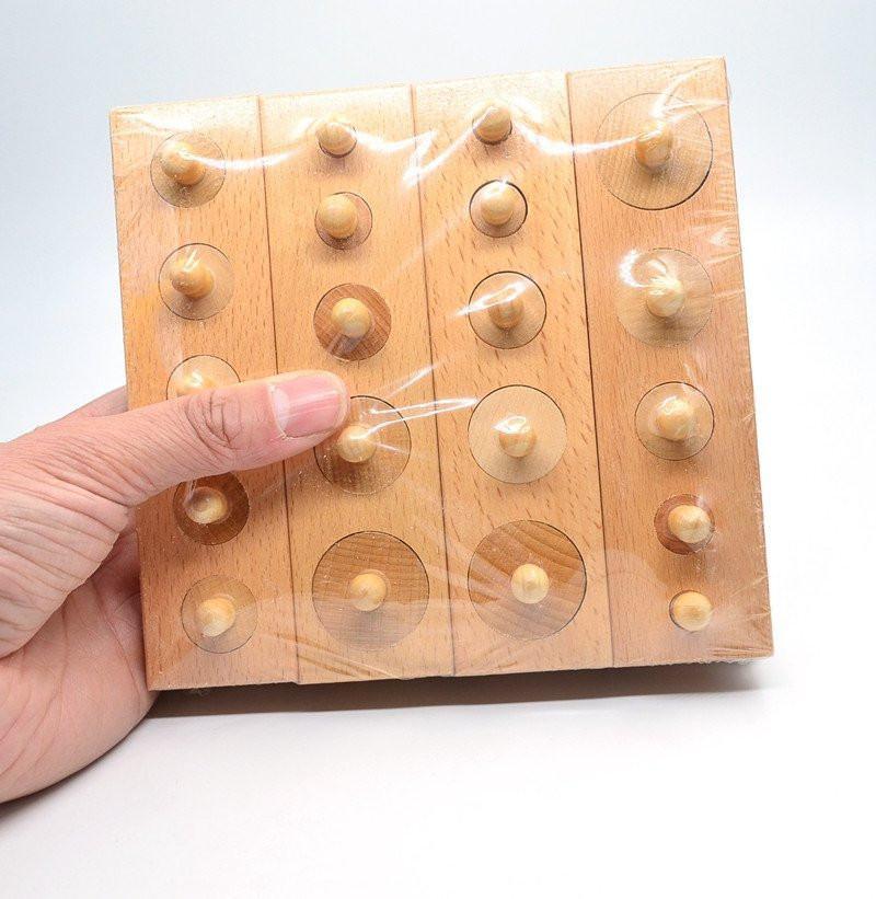 Extrokids Wooden Montessori Sensorial Material Family Set Mini Knobbed Cylinder Blocks - EKT1899