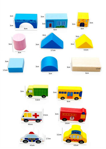 Extrokids Wooden Public Places & Municipal Tranportation Block Puzzle - EKT1901