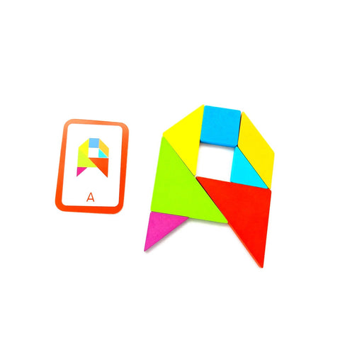 Extrokids Wooden Tangram Brain Teaser Educational Developmental Toy For Kids - EKT1906