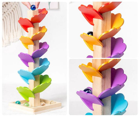 Extrokids wooden marble run toy - EKT1909