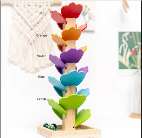 Extrokids wooden marble run toy - EKT1909