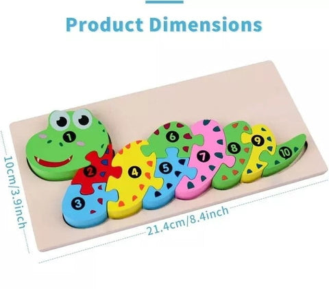 Extrokids Montessori Wooden Toddler Puzzles for Kids -Snake - EKT1913A