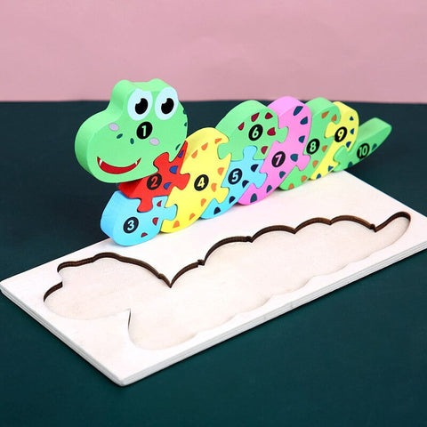 Extrokids Montessori Wooden Toddler Puzzles for Kids -Snake - EKT1913A