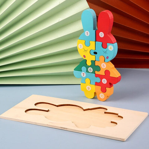 Extrokids Montessori  Wooden Toddler Puzzles for Kids - Bunny - EKT1913E
