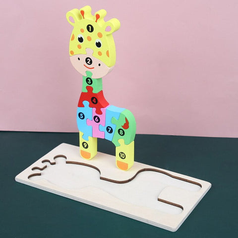 Extrokids Montessori  Wooden Toddler Puzzles for Kids - Giraffe - EKT1913F
