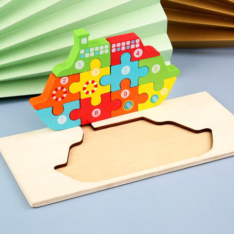 Extrokids Montessori  Wooden Toddler Puzzles for Kids  - Submarine - EKT1913I