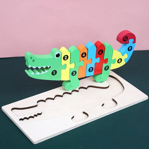 Extrokids Montessori  Wooden Toddler Puzzles for Kids - Crocodile - EKT1913P