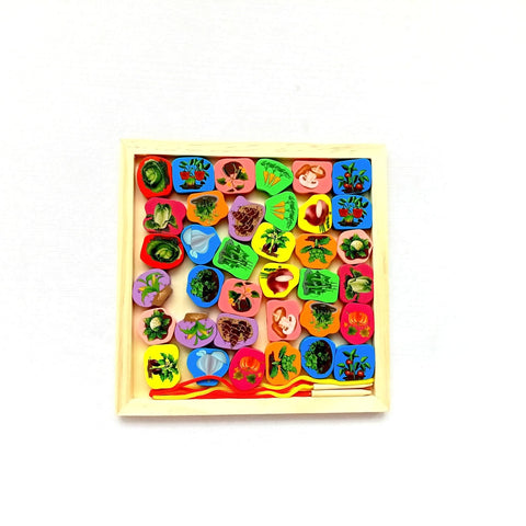 Extrokids Wooden Fruit Bead Lacing Toy Stringing Beading Game - EKT1914B