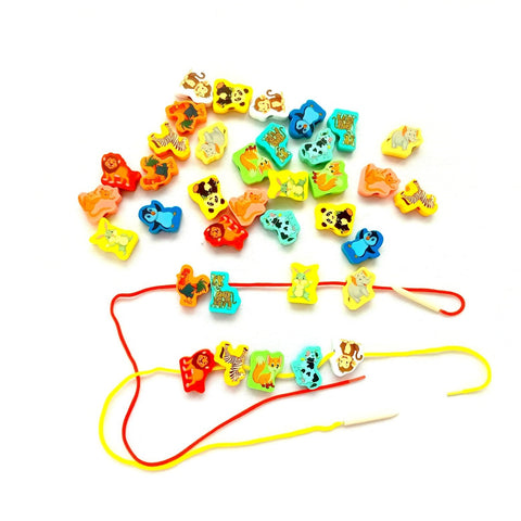 Extrokids Wooden Fruit Bead Lacing Toy Stringing Beading Game - EKT1914E
