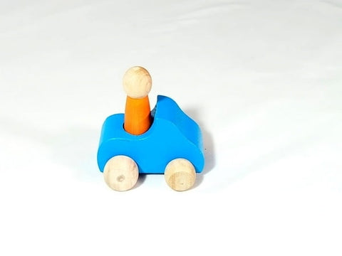 Extrokids Wooden Set of 1 Car With 1Peg Doll Toy - EKT1924