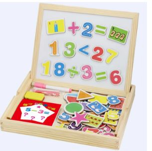 Extrokids Fantastic Wooden Multipurpose Easel Childrens Jigsaw Numbres  Puzzle Drawing Board  -  EKT1948
