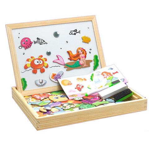 Extrokids Fantastic Wooden Multipurpose Easel Childrens Jigsaw Under Water   Puzzle Drawing Board  -  EKT1949