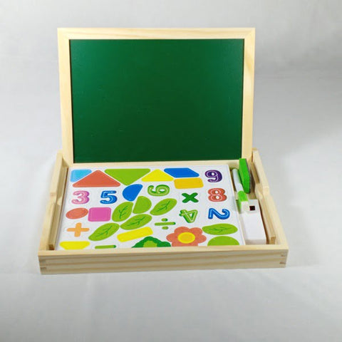 Extrokids Fantastic Wooden Multipurpose Easel Childrens Jigsaw Animals And Numbers Puzzle Drawing Board  -  EKT1950