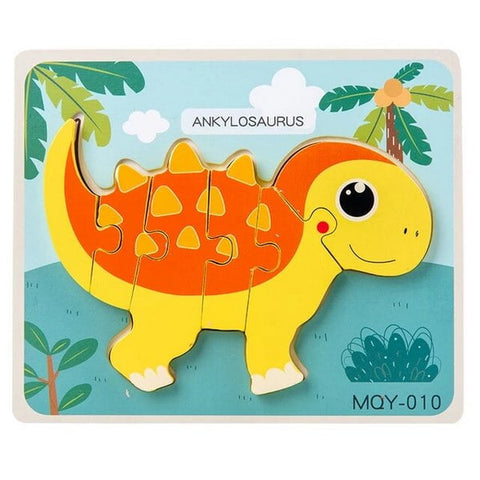 Extrokids Wooden Ankylosaurus  Dinosaur  Puzzle Toy  - EKT1963