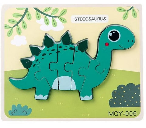 Extrokids Wooden Stegosaurus  Dinosaur  Puzzle Toy  - EKT1964
