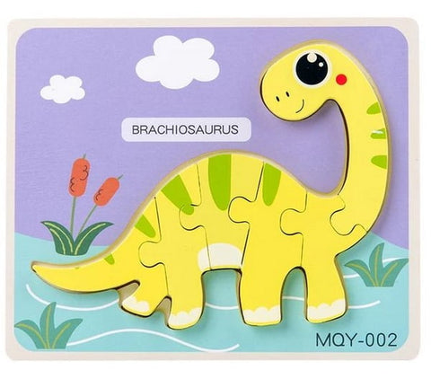 Extrokids Wooden Brachiosaurus   Dinosaur  Puzzle Toy  - EKT1969