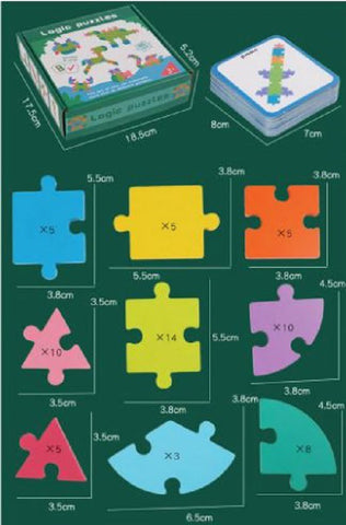 Extrokids 65 Pieces Of Buckle Thinking Puzzles, Geometric Shapes - EKT1975