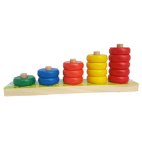 Extrokids Calculate Circles Rainbow Loop Puzzle Games Kids Counting Stacker Number Learning Wooden Early Educational Toy - EKT1986