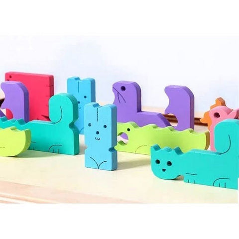 Extrokids  Colorful Wooden Animal Teris  Puzzles For Kids - EKT1987