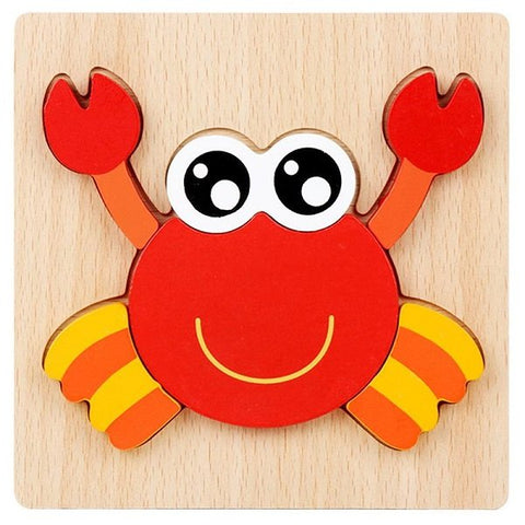 Extrokids Wooden 3D Puzzle Board - Crab   - EKT1996