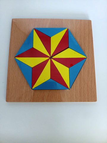 Extrokids  Wodden Hexagonal Star  Puzzle Toy  - EKT2006