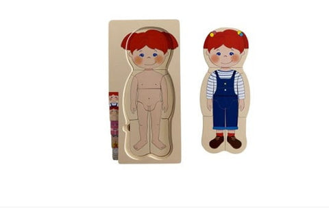 Extrokids Wooden Human Body Anatomy Educational Puzzle - Girl - EKT2013