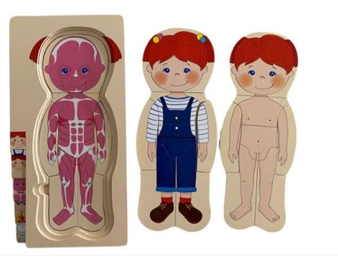 Extrokids Wooden Human Body Anatomy Educational Puzzle - Girl - EKT2013
