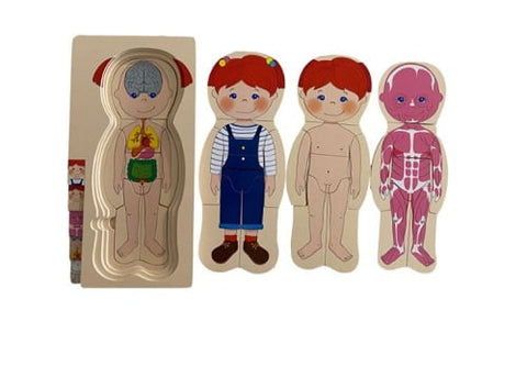 Extrokids Wooden Human Body Anatomy Educational Puzzle - Girl - EKT2013