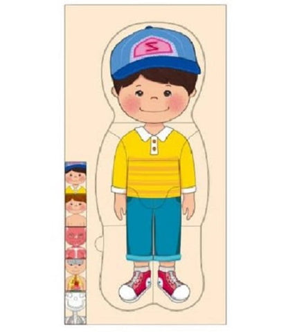 Extrokids  Wooden Human Body Anatomy Educational Puzzle - Boy  - EKT2014