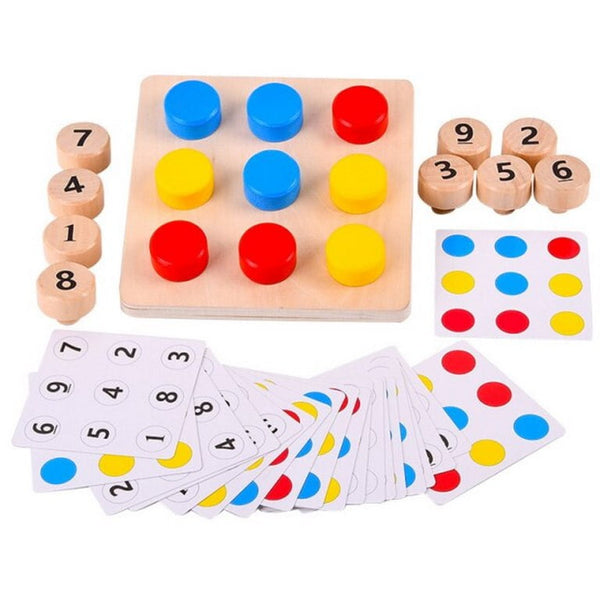 Extrokids math  New Fun Screwing Screw Matching Number Color Montessori Parent-Child Interaction Baby Hand-Eye Coordination Grasping Wooden Toys - EKT2026