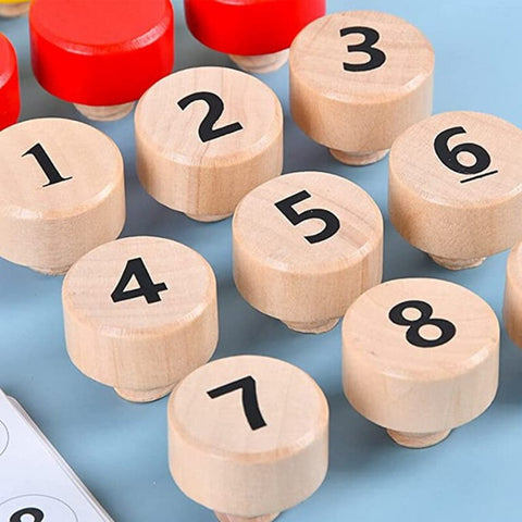 Extrokids math  New Fun Screwing Screw Matching Number Color Montessori Parent-Child Interaction Baby Hand-Eye Coordination Grasping Wooden Toys - EKT2026