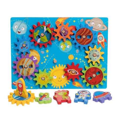 Extrokids Kids Wooden Toys Gear Assembly Block Puzzle Ocean Planet Color Matching Board Games Montessori Educational Gifts for Children - EKT2027