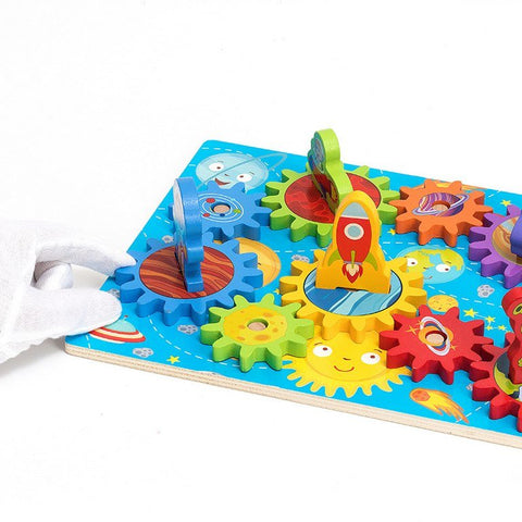 Extrokids Kids Wooden Toys Gear Assembly Block Puzzle Ocean Planet Color Matching Board Games Montessori Educational Gifts for Children - EKT2027