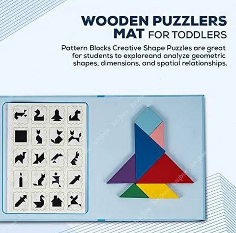 Wooden Tangram Magnetic Puzzles With Book