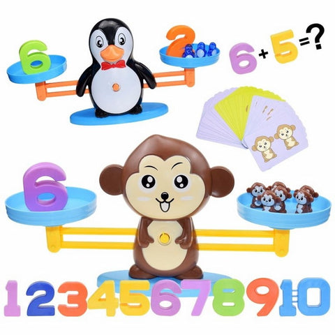 Extrokids Montessori Weight Animal Balance Math Toys Arithmetic Learning Monkey Animal Balance Scale Number Game Learning Toys For Kids - EKT2035