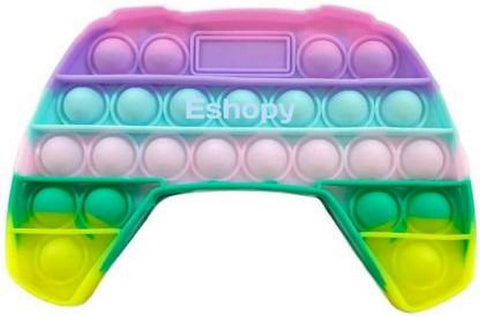 Extrokids eshopy Push Pop Fidget Toy Game Controller Handle Gamepad Shape, Tie-dye Popper Sensory Bubble Fidget Toy, Silicone Popper Squeeze Toy, Stress Reliever Toy for Kids and Adults Autism - EKT2037