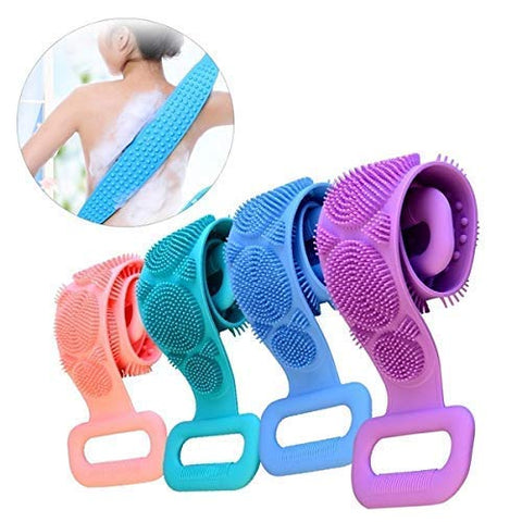 Extrokids Bath Brush Bathing Belt Body Wash Brush Back Scrubber Body Washer For Dead Skin Removal For Men Women Kids Unisex (Multicolor) - EKT2060