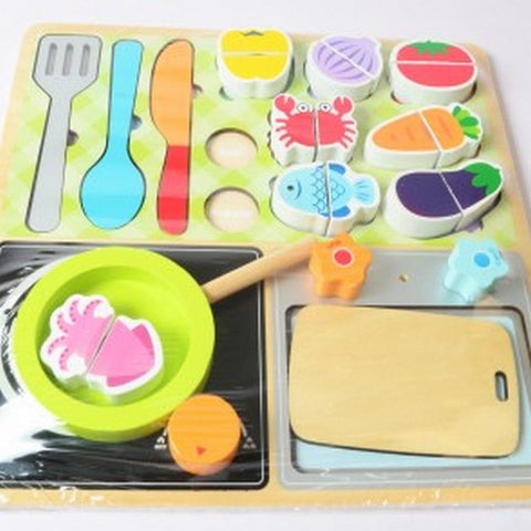Extrokids Wooden Puzzle- Kitchen Cooking SET-EKT2067
