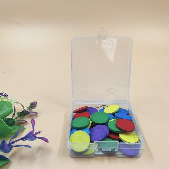 Woode Round Blocks for learning - with small storage box - EKT2103