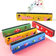 Wooden Mouth Organ Pack Of 2 Random Color Will be shipped - EKT3312