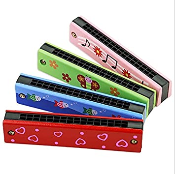 Wooden Mouth Organ Pack Of 2 Random Color Will be shipped - EKT3312