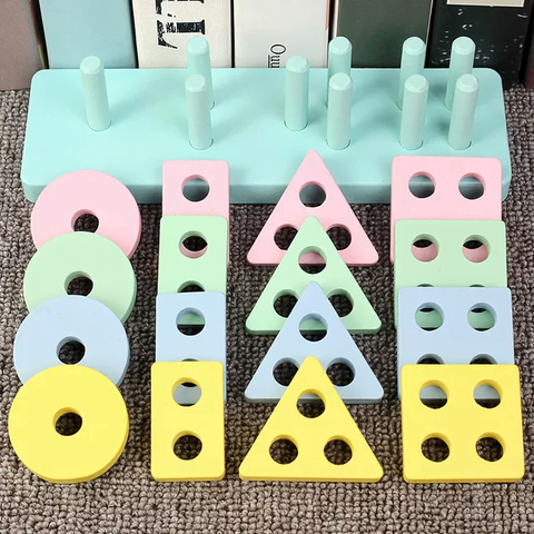 Wooden Shape Sorter Pastel Color - EKT2115